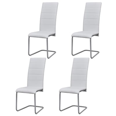 vidaXL - Eetkamerstoelen - 4 - st - kunstleer - wit