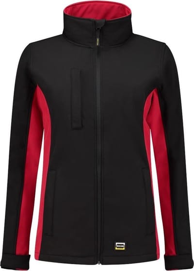 Tricorp 402008 Softshell Bicolor Dames - Zwart/Rood - 3XL