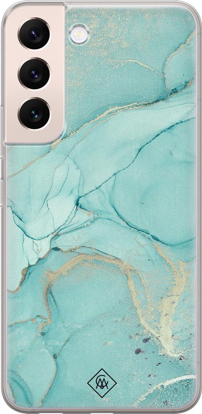 Casimoda® hoesje - Geschikt voor Samsung S22 Plus - Marmer mint groen - Backcover - Siliconen/TPU - Mint