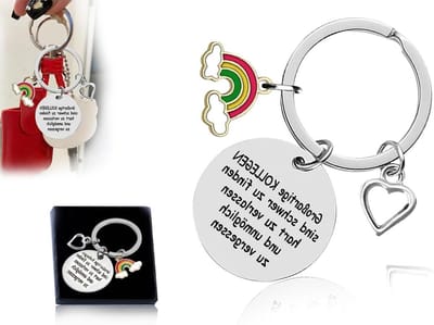 Ronte - Sleutelhanger cadeau voor collega's | Werk verandering verjaardag Kerstmis | Afscheidsgeschenk vriendschap | Zilver | Eén maat