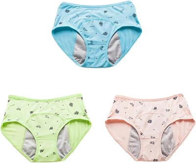 Periode Broekjes - Menstruatie Ondergoed - Extra Bescherming - Lekvrije Voering - 3 Stuks - Cartoon Print