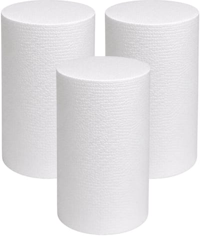 Piepschuim vormen - cilinder - 3x - D15 x L30 cm - styropor hobby / DIY vorm - basis knutselfiguren