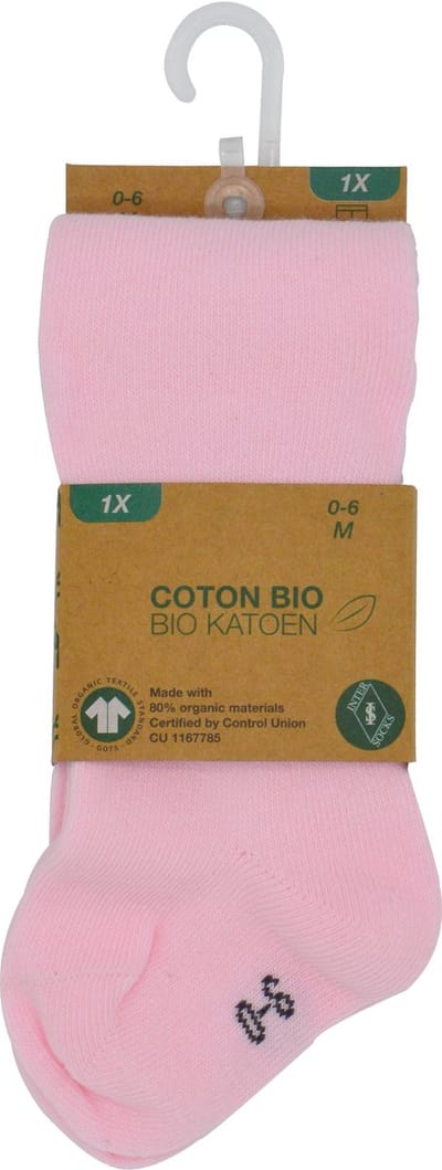 Babypanty-0-6 mnd- roze- hoogwaardig katoen- babymaillot- broekkousen baby