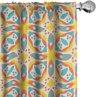 ABAKUHAUS Abstrakt Voorhangen – Vintage Bloemen – 2x75x245 cm – Mikrofaser – Licht verduisterend