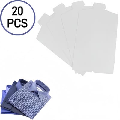 20 stuks - Shirt-plug-in - Overhemdinzetstuk - Kledingorganizer - Overhemdvouwbord - Kreukvrij - Voor inpakken en organiseren - Wit - Geschikt voor kleding