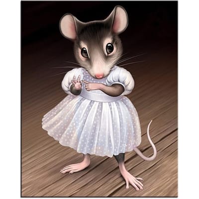 Diamant peinture point de croix Kits mosaïque diamant souris bricolage 5D diamant broderie décor animalier 20X30CM gray