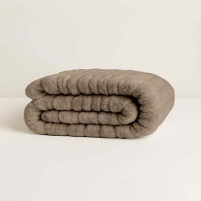 Y-NOT - Teddy Dekbed Zonder Overtrek 200x220 - Chunky Rib - All Season - Zacht & Wasbaar - Taupe