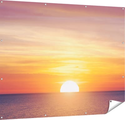 Gards Tuinposter Zonsondergang op de Zee - 150x120 cm - Tuindoek - Tuindecoratie - Wanddecoratie buiten - Tuinschilderij