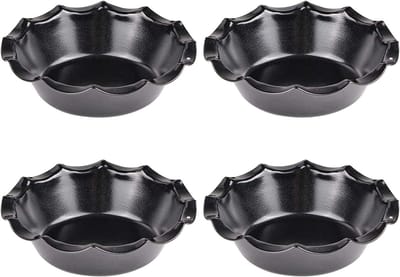 Dailygoods- Taartvormen Set van 4 - Mini Taartvormen 12 cm - Antiaanbaklaag - Ronde Quichevormpjes - Hittebestendig tot 230 °C - Duurzaam Koolstofstaal - Bakvormpjes
