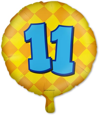LUQ – Folie Ballon Happy Party 11 Jaar – Veelkleurig Design – Luxe Verjaardag Decor – Feest Versiering – Helium Ready