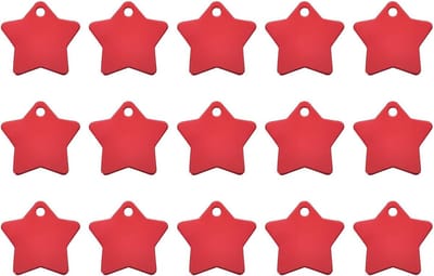 Metalen etiketten - Graveer labels - DIY creaties maken - Licht en roestvrij - 15 stuks - Rood