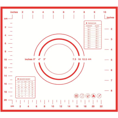 Tapis de Pétrissage Tapis de Cuisson Feuille Tapis à Pâte Conçu Pour l'Espace de Cuisson Rouler la Pâte Pizza Anti-adhésif Fabrication Outils de Cuisson pour Gâteau 40/50/60cm Silicone