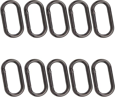 Set van 10 ovalen karabiners 43mm - duurzame veerhaak clips voor sleutels, tassen en DIY-projecten