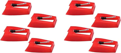 Platenspeler Naald - Draaitafel Stylus - Vinyl Luisteren - Keramische Naald - 8 Stuks - Rood