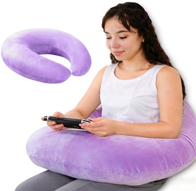 Armsteunkussen Leeskussen Gaming Kussen Multifunctioneel Schrijfbureau Pols- en Onderarm Ondersteuning Comfort Kussen Donker Paars
