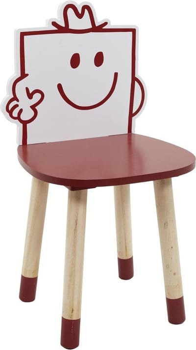 "Kinderstoel Monsieur Costaud - Madame Monsieur - Rood - Veilig & Ergonomisch - Eetkamerstoel voor Kinderen"
