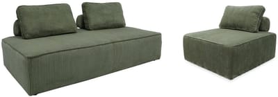 sweeek - Set fauteuils voor modulaire 3-zits bank corduroy - lao