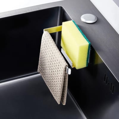 Dailygoods- Spoeldoekhouder Ruimtebesparend - Zelfklevende Sponshouder - Roestvrij Stalen Caddy - Compact - Duurzaam - Eenvoudige Installatie
