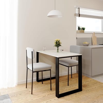 Rechthoekige Eettafel Modern Design met Laminaat Blad en Stabiele Tafelpoten