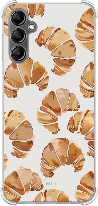 Hoesje (shockproof) geschikt voor Samsung Galaxy A14 5G - Croissant - Extra sterke case - TPU/polycarbonaat - Print - Beige, Transparant