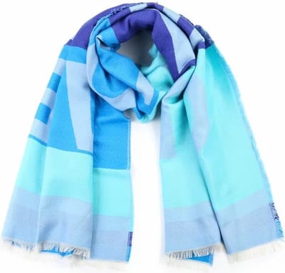Blauwe Sjaal Love - Trendy Warme Lange Sjaals - Love Print - Multi Gekleurde Sjaals - Blauw