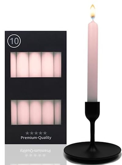 Set van 10 Roze Tafelkaarsen - 18,5 cm - 7,5 Uur Brandduur voor Kroonluchters en Kandelaars - Perfect voor Elke Gelegenheid