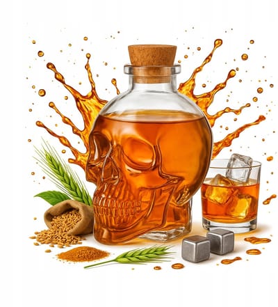 Bimberek - Glas Karaf - 3D Schedel Vorm - 100 ml - Decoratieve Fles