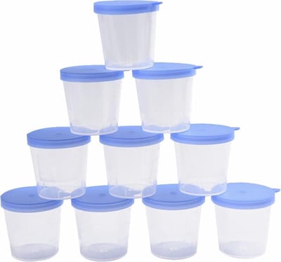 WiseGoods Premium Urine Potjes - Plas Container Anti Lek - Herbruikbaar - Zwangerschap - Bakjes - 10x40 ml Potje - Transparant