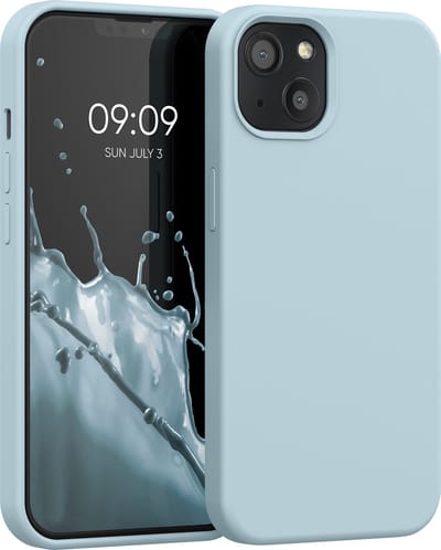 kwmobile telefoonhoesje geschikt voor Apple iPhone 13 - Hoesje met siliconen coating - Smartphone case in pastelblauw