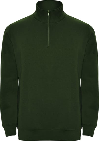 Fles Groene sweater met halve rits model Aneto merk Roly maat L