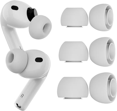 MMOBIEL 3 Paar Vervangende Oordopjes Tips voor AirPods Pro Gen 3 – Antislip Siliconen Oordopjes met Ruisonderdrukkingsgat, Draagbare Opbergdoos en Passen in Oplaadcase – S, M & L – Wit