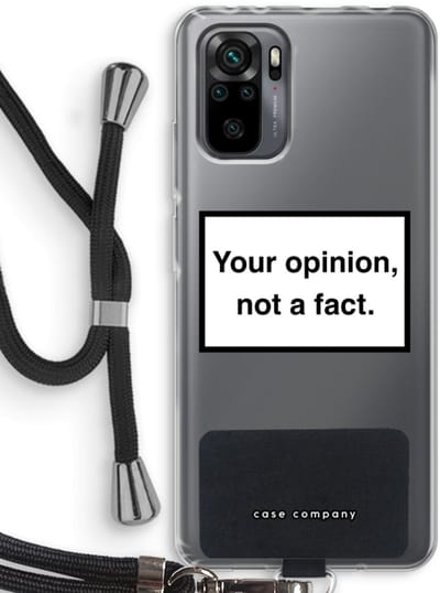 Case Company® - Hoesje met koord geschikt voor Xiaomi Redmi Note 10 Pro hoesje met Koord - Your opinion - Telefoonhoesje met Zwart Koord - Bescherming aan alle Kanten en Over de Schermrand