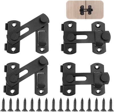 Dailygoody - Deurgrendels - Roestvrij staal - Heavy Duty - Zwart