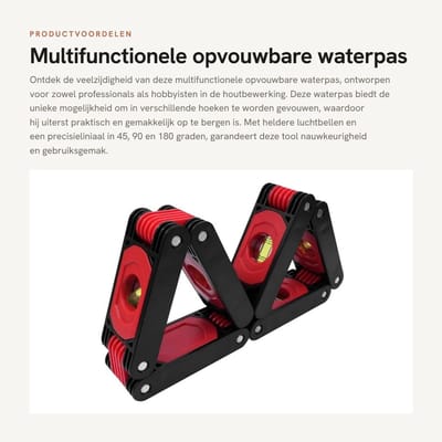 Dailygoods- Waterpas Multifunctioneel - Opvouwbaar - 4 Standen - Magnetisch - Precisieliniaal - Nauwkeurige Niveaumeting - Niveaumeter