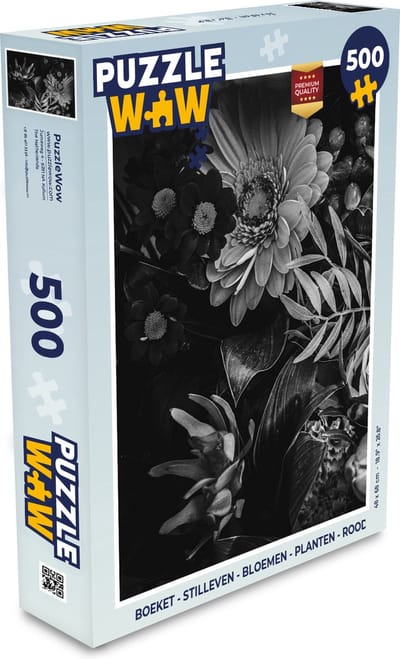 Puzzel Boeket - Stilleven - Bloemen - Planten - Rood - Legpuzzel - Puzzel 500 stukjes