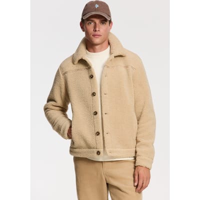 Shiwi Syd Teddy Jacket Beige Clay Größe: L | Leichte Jacken Outlet | Herren | Braun