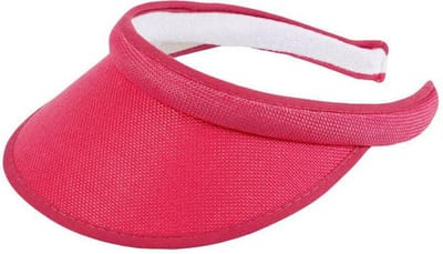 Klem zonneklep zonnepet met brede rand kleur roze pink maat one size
