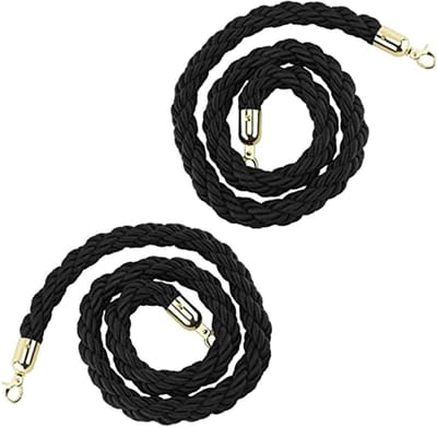 Wachtrij Barrière Touwen - Mensenmassa Controle - Evenementen Organiseren - Gevlochten Nylon Hennep - 32 mm Diameter - Zwart