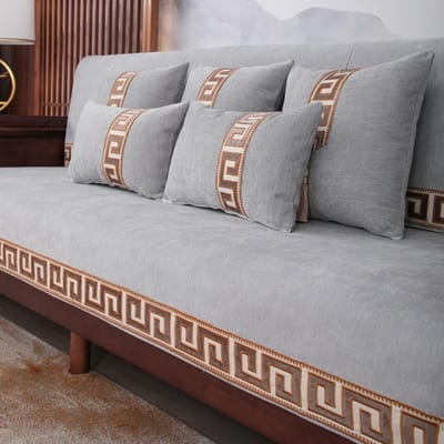 Nieuwe Chinese Stijl Chenille Sofa Kussen Antislip Effen Sofa Hoezen voor Woonkamer Universeel voor Alle Seizoenen Sofa Hoes Fauteuil 70x70cm 1pcs