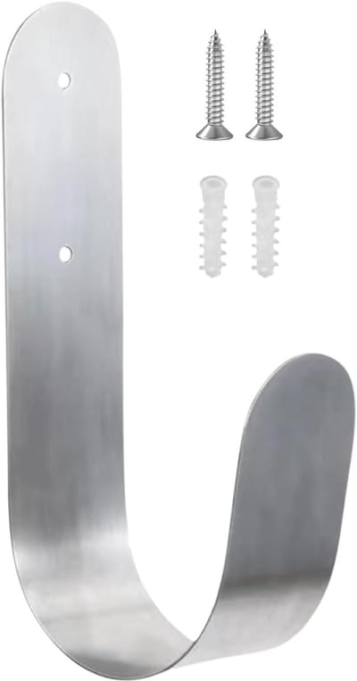 Slanghanger Muur - Slanghouder Tuin - Opruimen Tuinslang - Roestvrij Staal - 28x14x5.5cm - Zilver