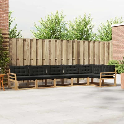 vidaXL - Buiten - bank - set - 6 - st - Wit - en - zwart