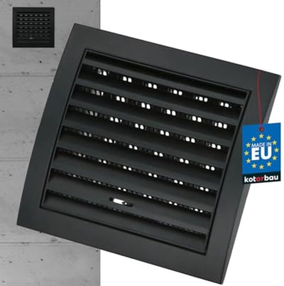 Ventilatierooster 150 x 150 mm - Afsluitbaar Afvoerluchtrooster Kunststof met Insectenwering