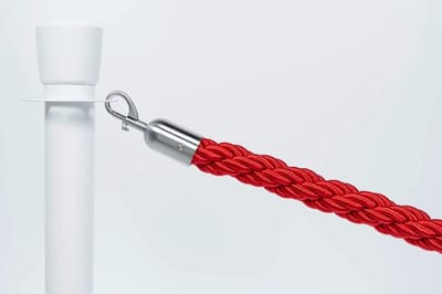 Afzetkoord Gedraaid | Rood - Geborsteld Chromen sluiting