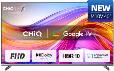 CHiQ L40M10V - Smart TV 40 Inch - LED Google TV - FHD 1080P - Randloos Metal Design - Dolby Audio - Nieuw