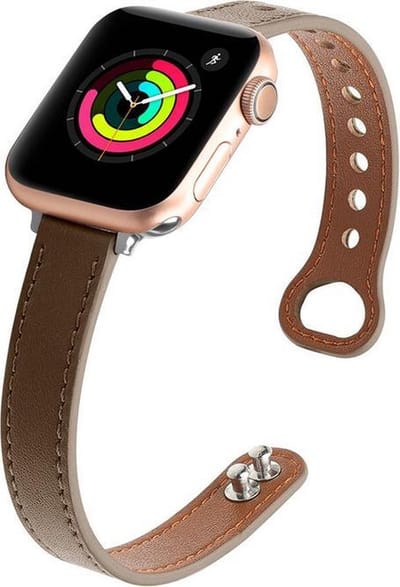 Fungus - Smartwatch bandje - Geschikt voor Apple Watch 38 / 40 / 41 mm - Series 1 2 3 4 5 6 7 8 9 SE iWatch - PU leer - Dun - Donkergrijs