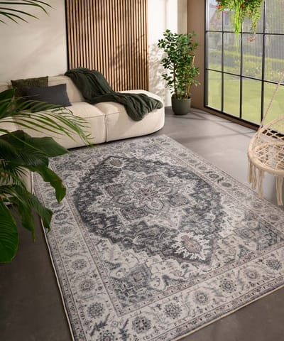 Vintage buitenkleed - Valenca Brio grijs 80x150