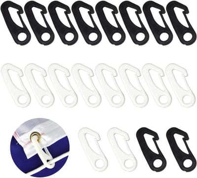 20 Stuks Nylon Klemmen voor Vlaggenmasten, Winddichte Carabiner Haken, Flaggenaccessoires voor het Bevestigen van Vlaggen en Touwen, Ideaal voor Kamperen en Buitenactiviteiten