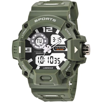 Activa X Invicta Digital ACW495-003 Heren Horloge - Quartz Uurwerk - Plastic met zwarte Wijzerplaat - 55mm