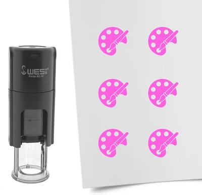 CombiCraft Stempel schilderspalet 10mm rond roze inkt - per 1 stuk