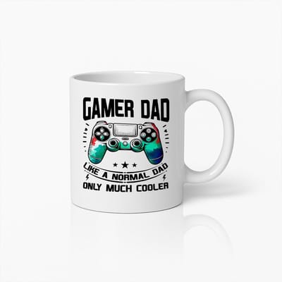 Gamer Papa Mok - "Net Als een Normale Vader, Alleen Veel Cooler" met Kleurrijk Game Controller Ontwerp - Perfect Cadeau voor Gaming Vaders